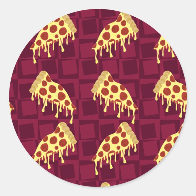 Pizza Pie Pattern Runder Aufkleber (Vorderseite)