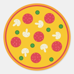 Pizza Pie Runder Aufkleber