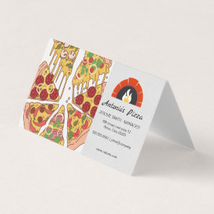 Pizza Pie Slices Carte de visite de four en briq