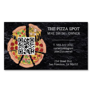 Pizza Pie Slices   QR-Code Magnetische Visitenkarte