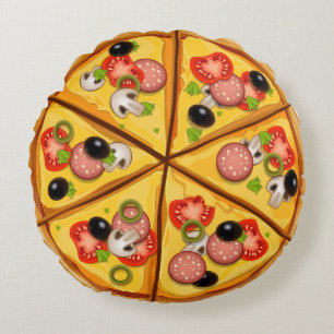 Pizza Pillow Rundes Kissen