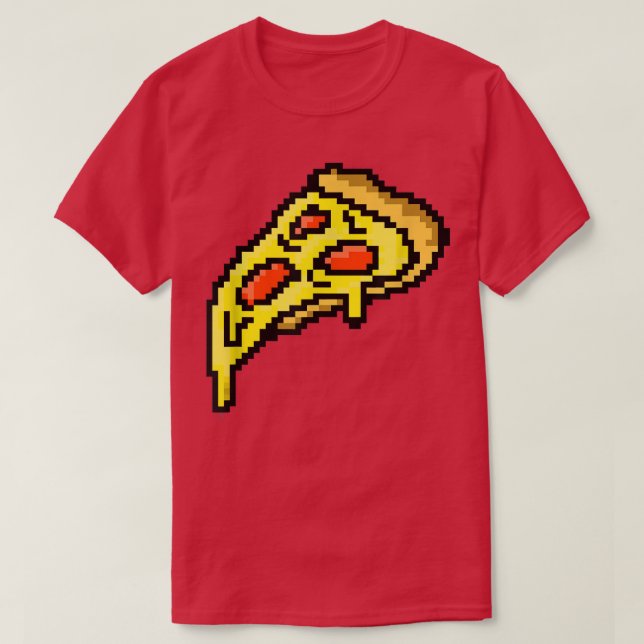 Pizza Pixel 8 Bitmap Pixel Computer Graphic 22 T-Shirt (Design vorne)