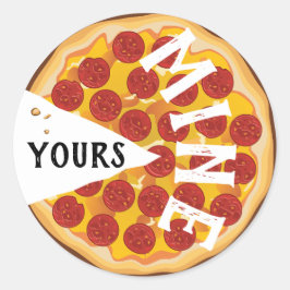 Pizza Pizza Funny Pepperoni niedlich Feinschmecker Runder Aufkleber