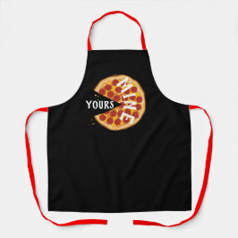 Pizza Pizza niedlicher Feinschmecker Rot Schwarz Schürze