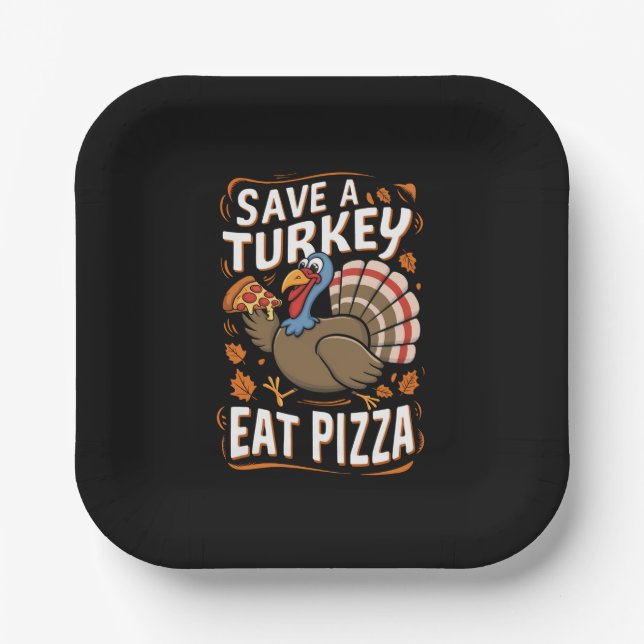 Pizza Pizza Pizza rett Tracht Pappteller (Vorderseite)
