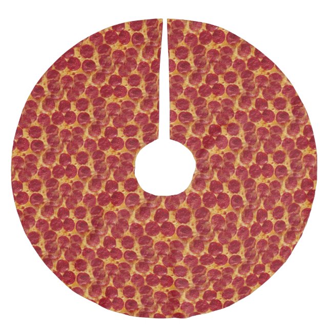 Pizza pizza xmas Weihnachtsbaumrock Polyester Weihnachtsbaumdecke (Vorderseite)