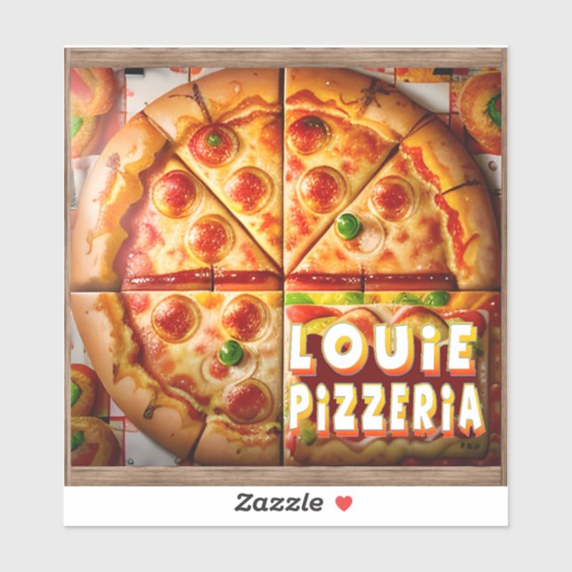 Pizza Pizzeria Design Aufkleber (Blatt)