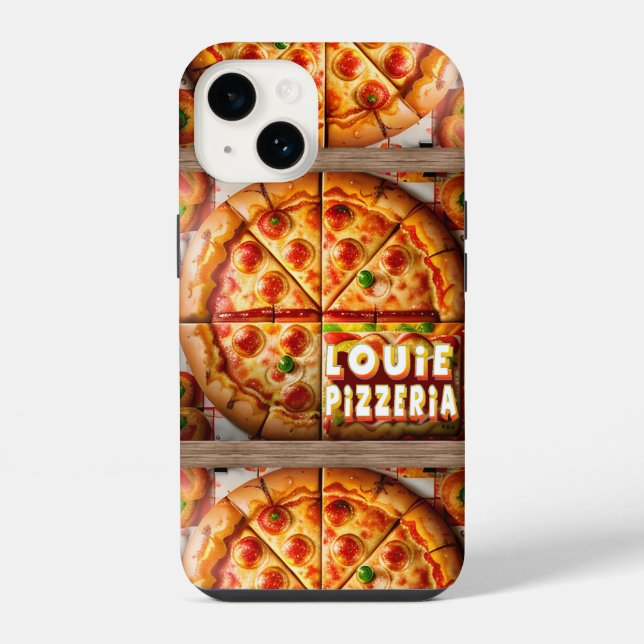 Pizza Pizzeria Design iPhone 14 Hülle (Rückseite)