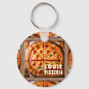 Pizza Pizzeria Design Schlüsselanhänger
