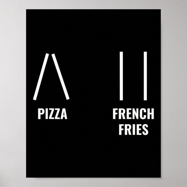 Pizza Pommes Frites Skifahren Zitat Lustiger Skifa Poster (Vorne)