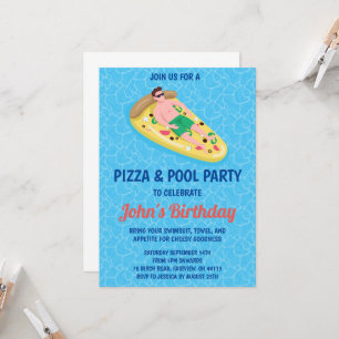 Pizza-Poolparty-Einladung Einladung
