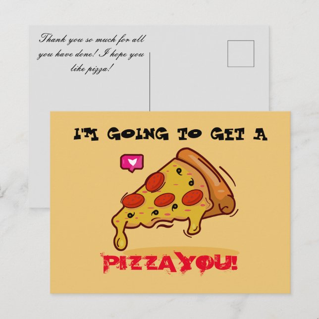Pizza Postcard Postkarte (Vorne/Hinten)
