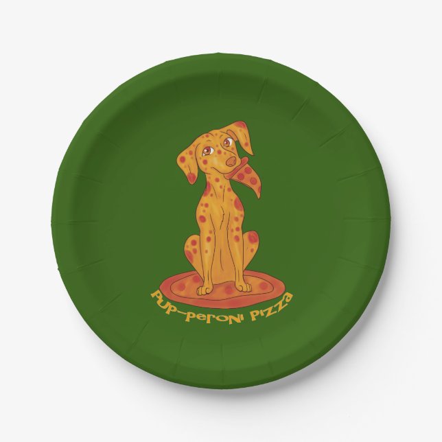 Pizza Puppy Pappteller (Vorderseite)