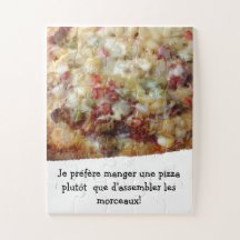 Pizza-Puzzle mit lustigem französischen (Française