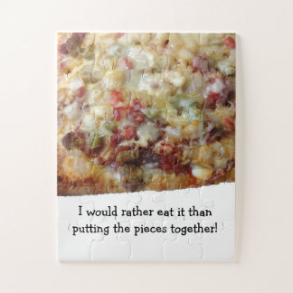 Pizza-Rätsel mit lustigem Zitat