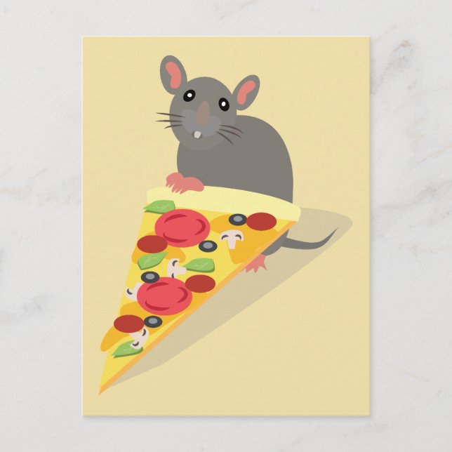 Pizza-Ratte Postkarte (Vorderseite)
