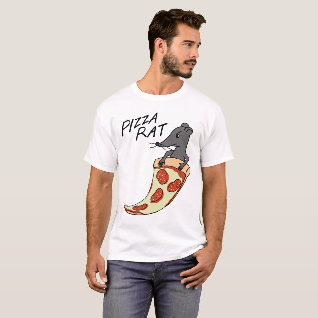 Pizza-Ratten-T - Shirt-lustiger Pizza-Liebhaber-T T-Shirt (Vorne ganz)