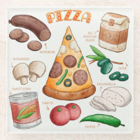 Pizza Recipe Glass Untersetzer