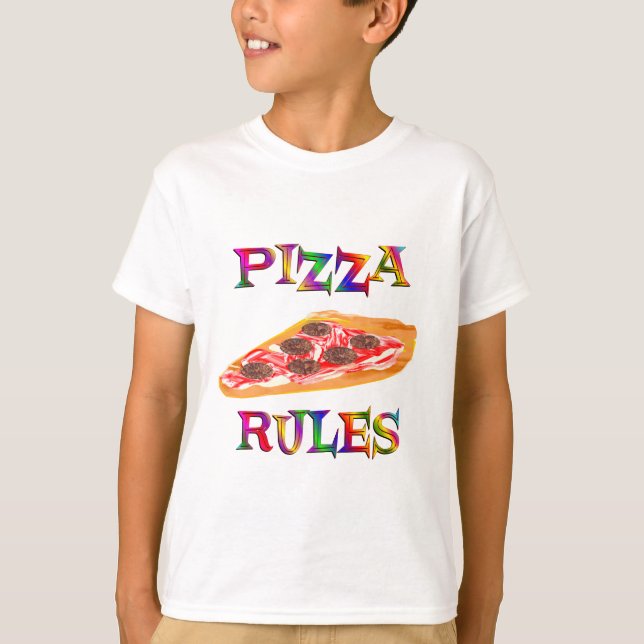 Pizza-Regeln T-Shirt (Vorderseite)