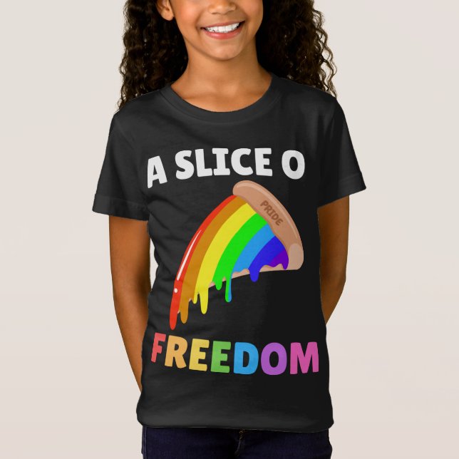 Pizza-Regenbogenflagge für den Gay Pride "Slice of T-Shirt (Vorderseite)