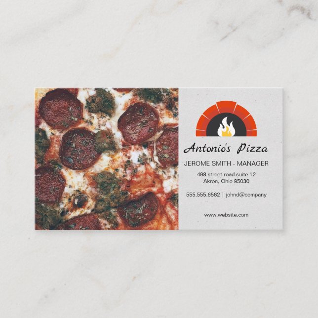 Pizza Restaurant | Brick Oven Business Card Visitenkarte (Vorderseite)
