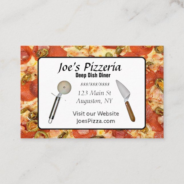 Pizza Restaurant Business Card Visitenkarte (Vorderseite)