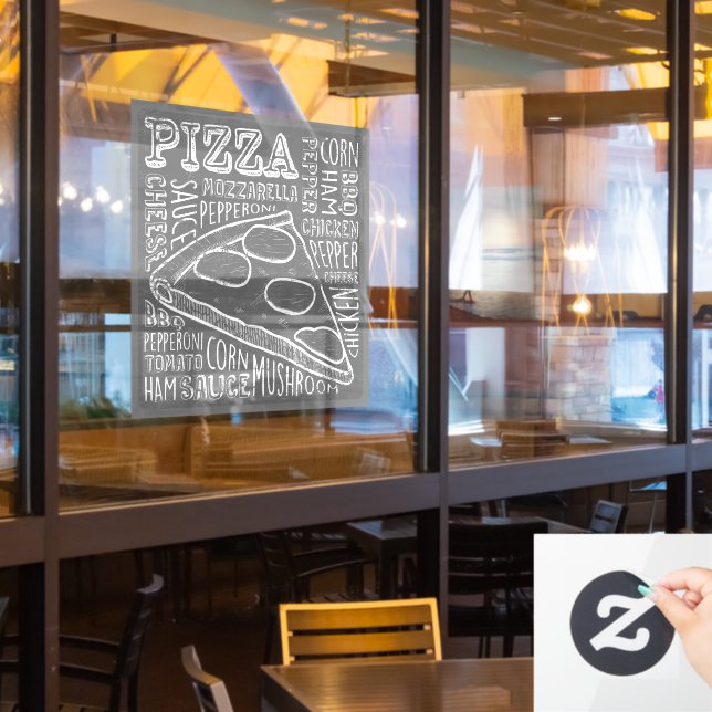 Pizza Restaurant Business Fensteraufkleber (Restaurantfenster)