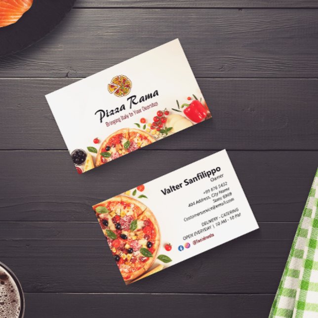Pizza Restaurant Business | Minimalistisch Visitenkarte (Von Creator hochgeladen)