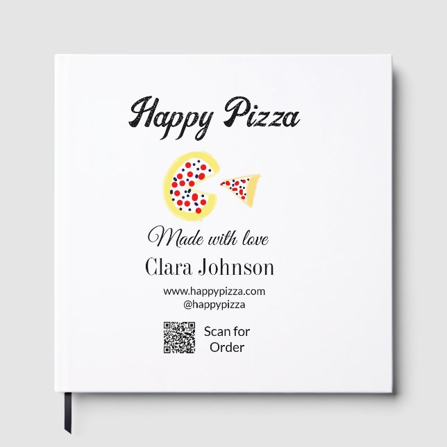 Pizza restaurant cafe pizzeria scan QR code order  Gästebuch (Vorderseite)