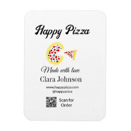Pizza restaurant cafe pizzeria scan QR code order Magnet