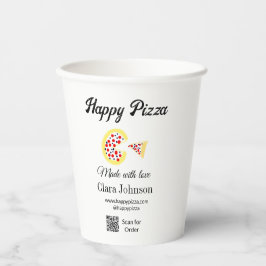 Pizza restaurant cafe pizzeria scan QR code order Pappbecher