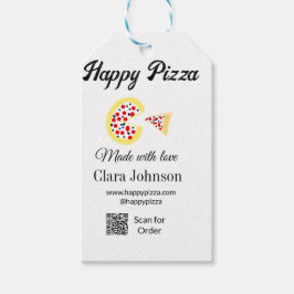 Pizza Restaurant Café Pizzeria Scan QR Code Reihen Geschenkanhänger