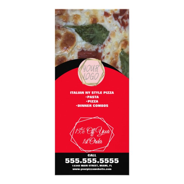 Pizza Restaurant Lunch Specials Business B Werbekarte (Vorne)