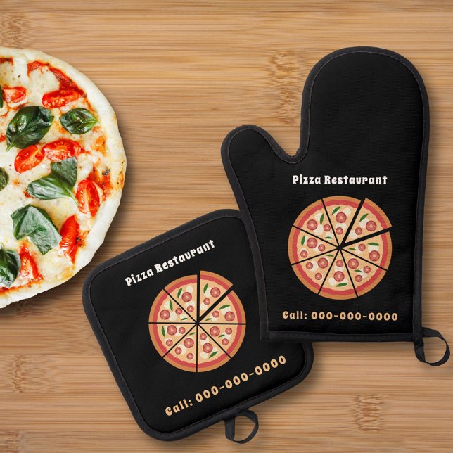 Pizza Restaurant Ofenhandschuh & Topflappen-Set (Pizza Oven Mitt & Pot Holder Set)