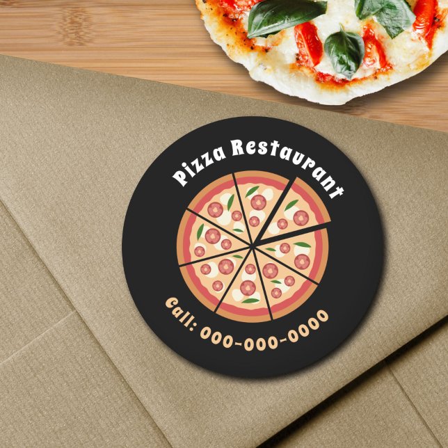 Pizza Restaurant Runder Aufkleber (Pizza Restaurant Sticker)