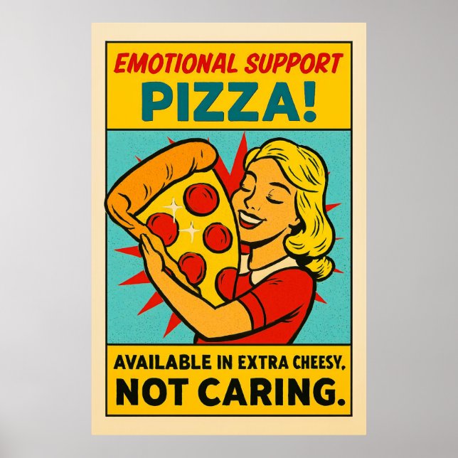 Pizza - Retro Food Therapy Poster (Vorne)