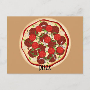 Pizza-Rezept-Karte Postkarte