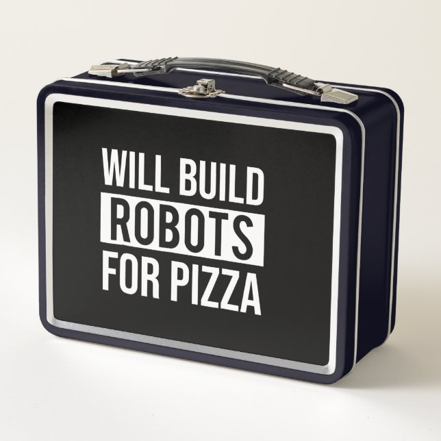 Pizza Robotics Metall Brotdose (Vorderseite)