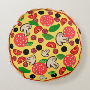 PIZZA ROUND lustiges PILLOW Rundes Kissen