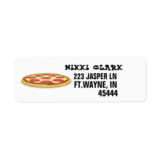 PIZZA-RÜCKSENDEADRESSEN-AUFKLEBER (Vorne)