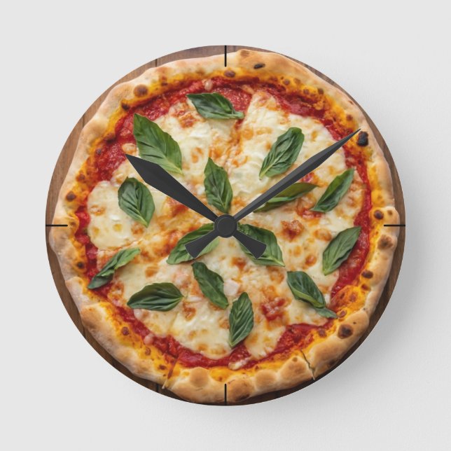 Pizza Runde Wanduhr (Vorderseite)