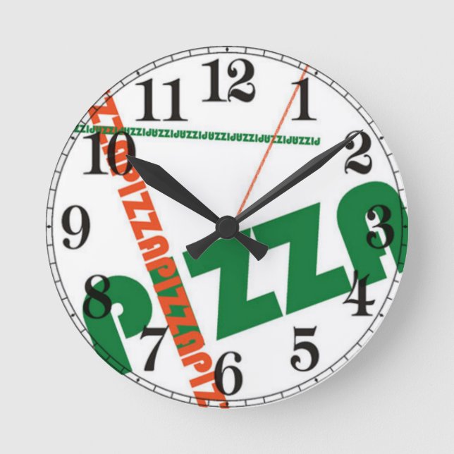 Pizza Runde Wanduhr (Vorderseite)