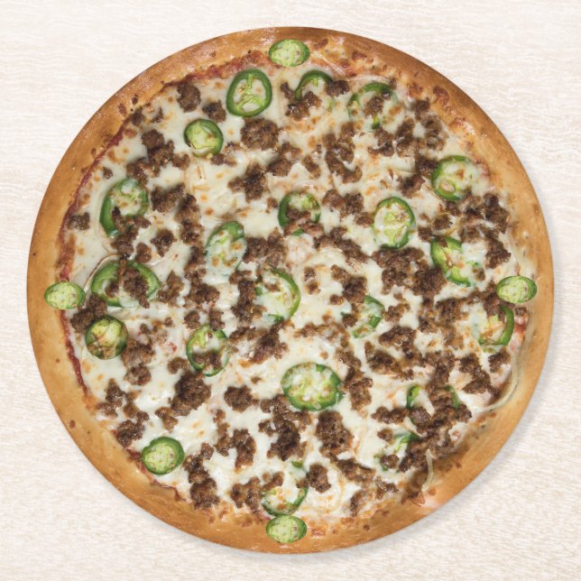 Pizza Runder Pappuntersetzer (Vorderseite)