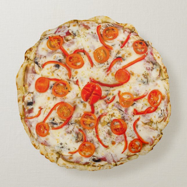 Pizza Rundes Kissen (Rückseite)