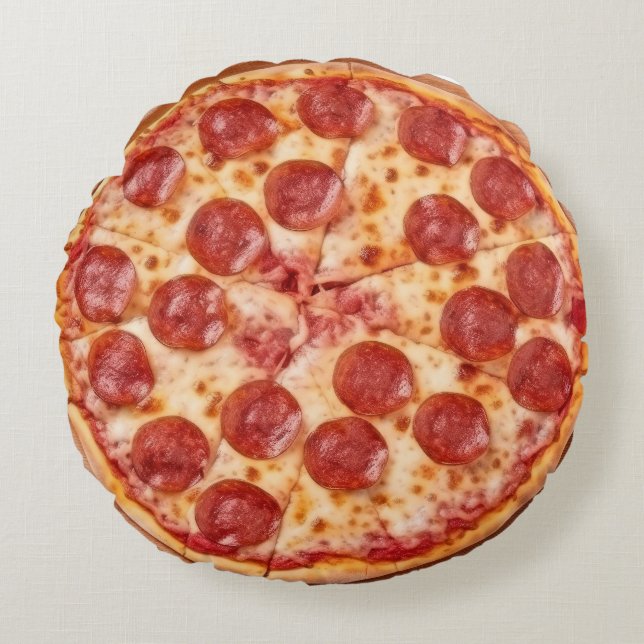 Pizza Rundes Kissen (Vorderseite)