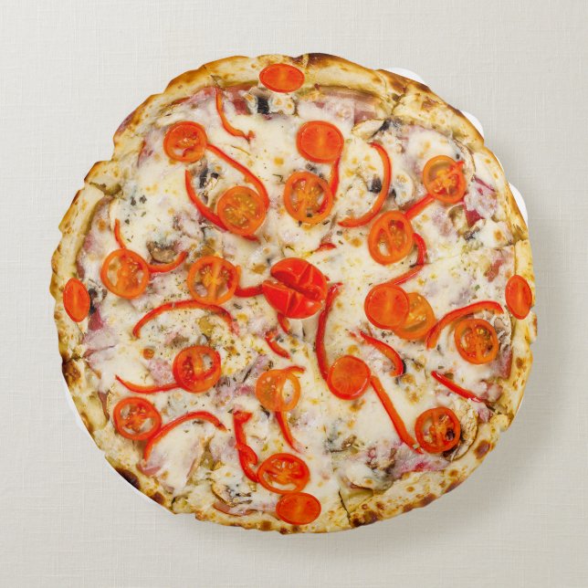 Pizza Rundes Kissen (Vorderseite)