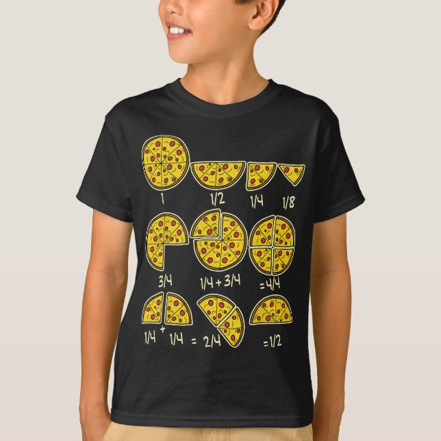 Pizza Salami Cheese Quick Mah Fractions Math Teac T-Shirt (Vorderseite)