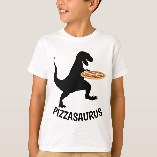 PIZZA SAURUS Funny Dinosaurier T - Shirt Kinder (Vorderseite)