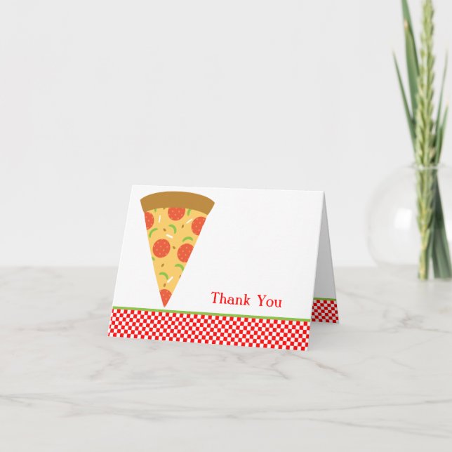 Pizza-Scheibe danken Ihnen zu kardieren Dankeskarte (Vorderseite)