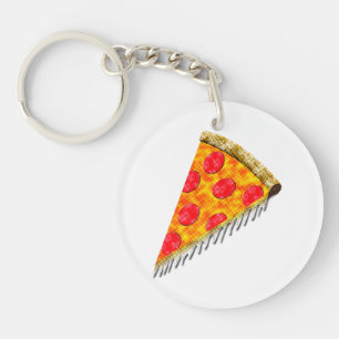 Pizza-Scheibe im Vintage-Stil Schlüsselanhänger